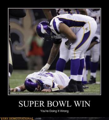 bowl jokes super win vikings minnesota funny memes football joke superbowl humor 2010 tuesday demotivational vs puns very internet notre