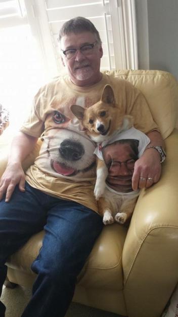 guy and dog matching shirts